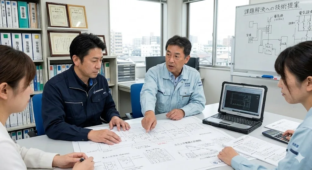 電気工事のビジネスでは、発注者は何ができるかを見たい